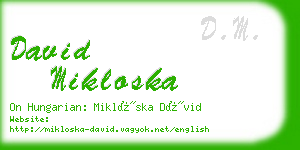 david mikloska business card